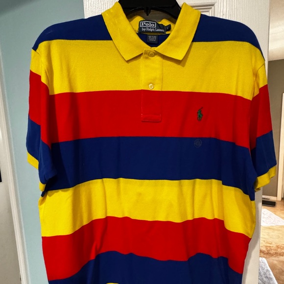 Ralph Lauren Other - New Ralph Lauren Men's Polo Shirt - Bold Yellow, Red, and Blue Stripes Large
